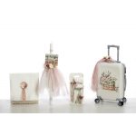 Σετ βάπτισης βαλίτσα με λουλούδια