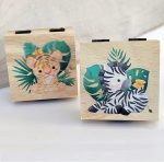 Μπομπονιέρα ξύλινο κουτί με εκτύπωση ζωάκια