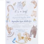 Προσκλητήριο βάπτισης με θέμα Nursery Clothes