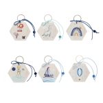 Μπομπονιέρες βάπτισης μπρελόκ εξάγωνο