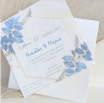 Προσκλητήριο Γάμου με μπλε λουλούδια