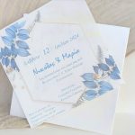 Προσκλητήριο Γάμου με μπλε λουλούδια