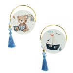 Στρογγυλό εκτυπωμένο ξύλο και χρυσό στεφανάκι