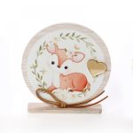 Ξύλινο καδράκι στρογγυλό με βάση με θέμα της επιλογής σας