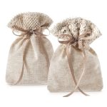 Λινό πουγκί με φάσα δαντέλα