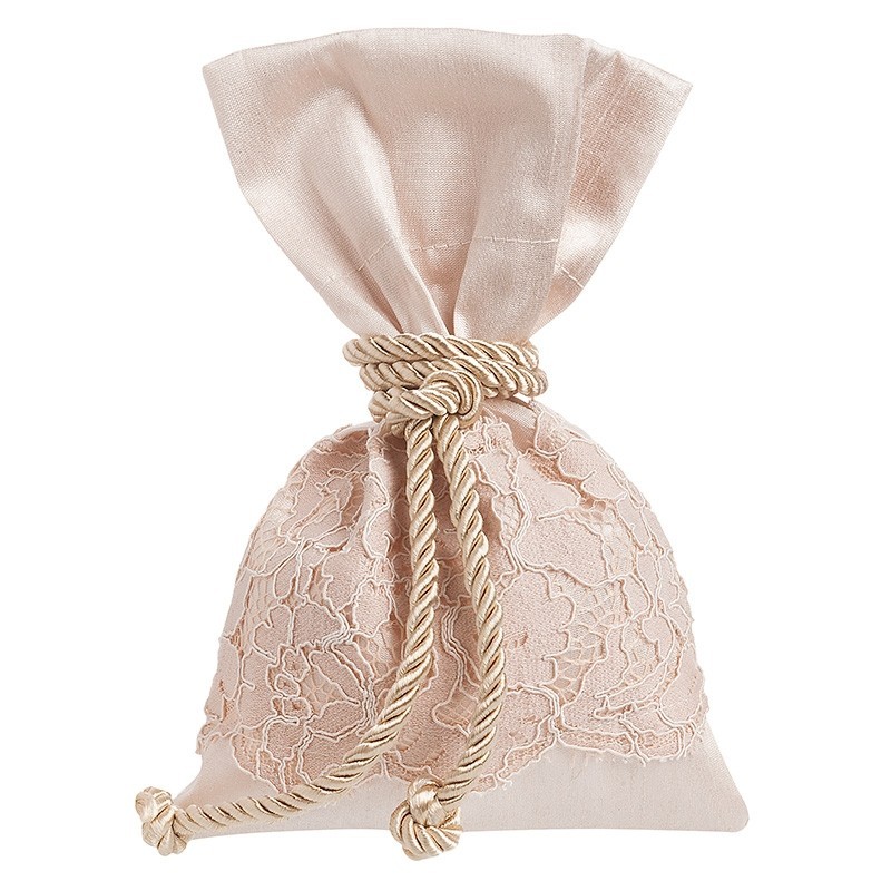 μετάξι-σαντούκ-με-δαντέλα (1) Πουγκί Σαντούκ Μόκα - Σομόν - Image 1