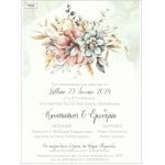 Προσκλητήριο γάμου Dusty blue and pink bouquet