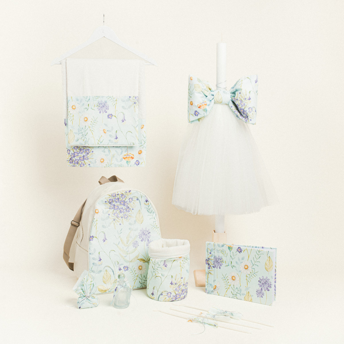 2.331469 ΣΕΤ ΒΑΠΤΙΣΗΣ ΠΟΠΛΙΝΑ ΑΝΘΗ ΣΕ ΒΕΡΑΜΑΝ ΦΟΝΤΟ - Image 1