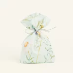 Πουγκί ποπλίνα με άνθη σε βεραμάν φόντο