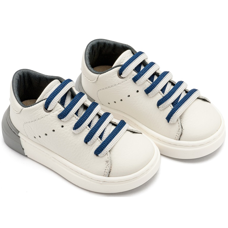 EXC5294-WHITE-BLUE1-BABYWALKER Babywalker Sneaker με Δίχρωμο Κορδόνι EXC5294 Λευκό Μπλε - Image 1