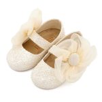 Babywalker Glitter Γοβάκι με Λουλούδι EXC5899 Εκρού - Image 3