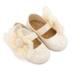 Babywalker Glitter Γοβάκι με Λουλούδι EXC5899 Εκρού