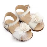 Babywalker Πέδιλο με Λουλούδι και Πούπουλα PRI2662 Εκρού