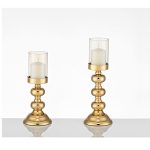 Σετ μεταλλικά κηροπήγια χρυσά