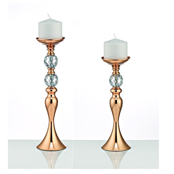 Σετ μεταλλικά κηροπήγια χρυσά