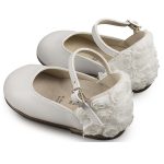 Babywalker Γαλλικό Γοβάκι με Λουλούδια BW4503 Λευκό - Image 3