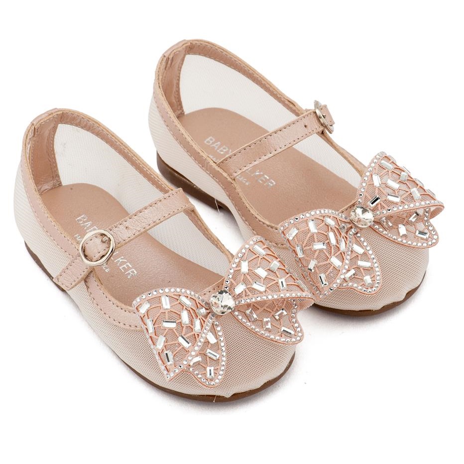 EXC5903-DUSTY-PINK1-BABYWALKER (Copy) Babywalker Γοβάκι με Φιόγκο Στρας EXC5903 Ροζ Αντικέ - Image 1