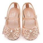 Babywalker Γοβάκι με Φιόγκο Στρας EXC5903 Ροζ Αντικέ - Image 2