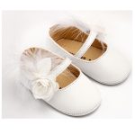 Babywalker Γοβάκι με Λουλούδι και Πούπουλα MI1664 Λευκό