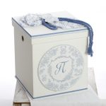 Πακέτο βάπτισης μονόγραμμα σε μπλε heritage μοτίβο