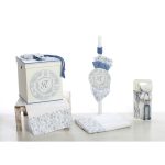 Πακέτο βάπτισης μονόγραμμα σε μπλε heritage μοτίβο